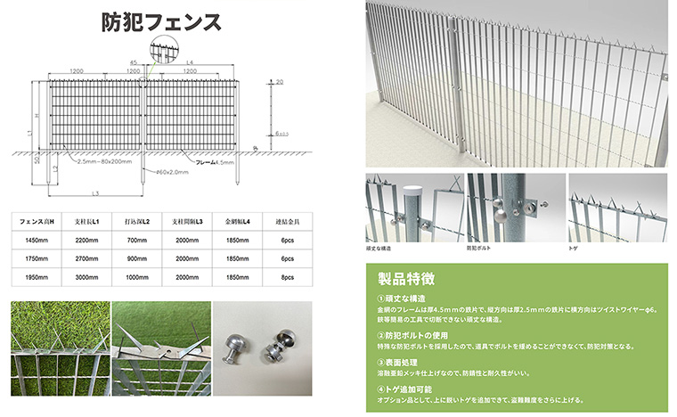 防犯フェンスの商品写真